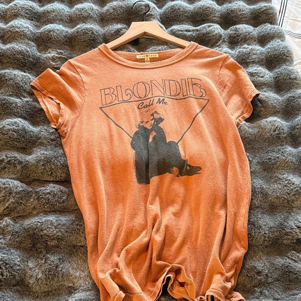 Junk Food Clothing Blondie 'Call Me' Graphic Tee - Rust Orange with Black Print